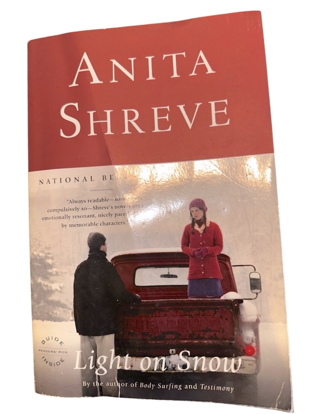 Anita Shreve "Light on Snow" - Red and White Book Cover